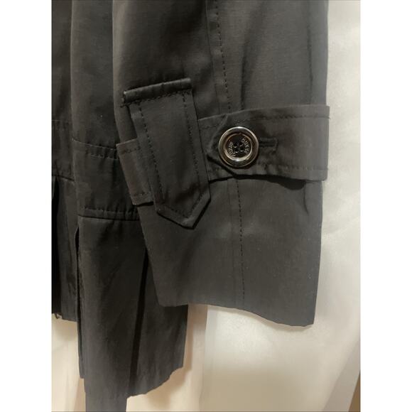 GUESS Black Mid Length Jacket Size Small Button Pockets Stylish - Picture 9 of 9